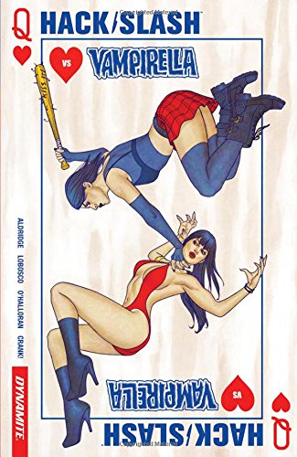 Comic book cover featuring Hack/Slash and Vampirella in dynamic poses.