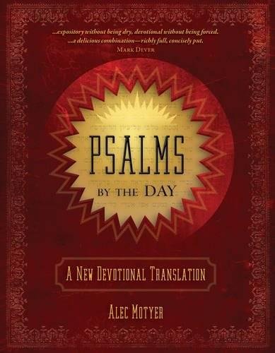 Book cover: "Psalms By the Day" with a sunburst and ornate border.