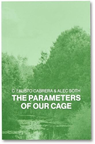 Book cover: green foliage background, white title "The Parameters of Our Cage".