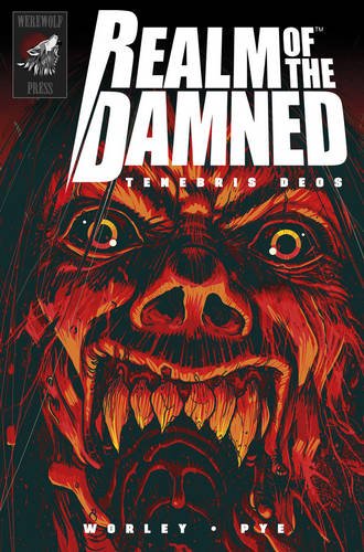 Book cover: monstrous red face with glowing yellow eyes and sharp teeth.