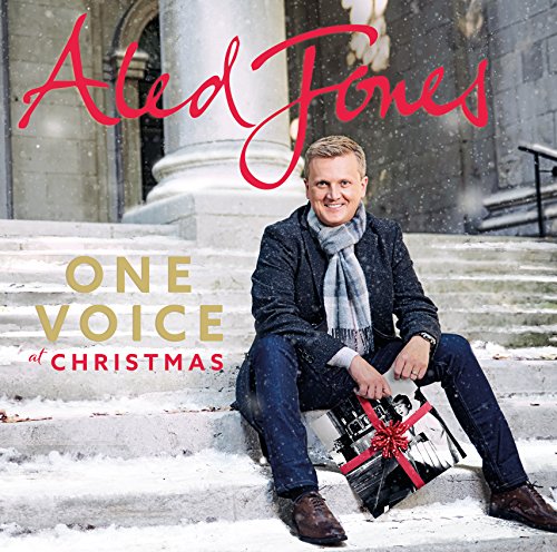 Aled Jones album cover: man with gift on stone steps, snowy scene.
