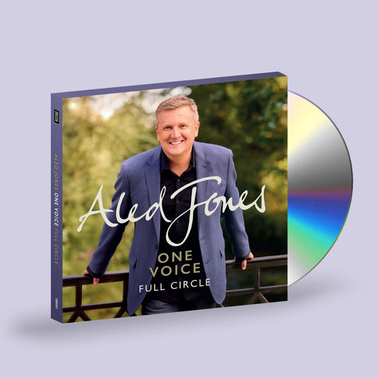 CD case with Aled Jones’ portrait and album title “One Voice – Full Circle.”