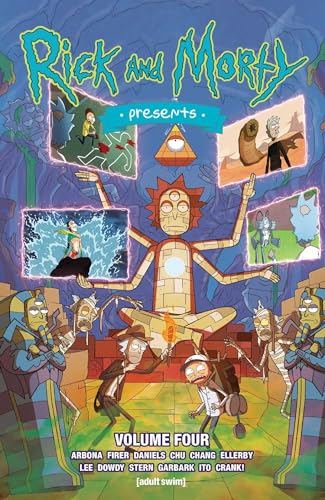 Rick and Morty comic book cover featuring Rick in a meditative pose.