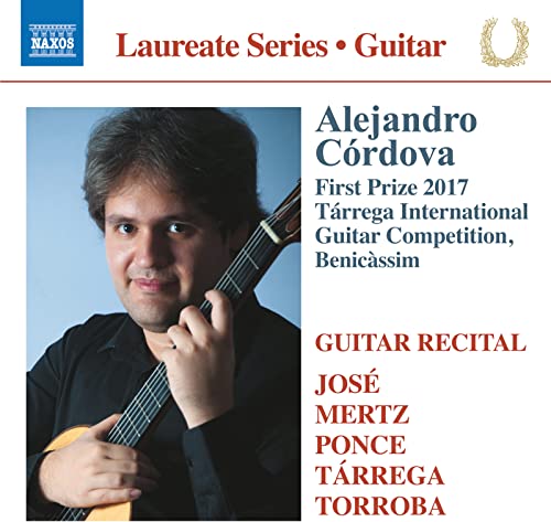 CD cover featuring guitarist Alejandro Cordova and concert details.