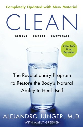 Book cover titled Clean featuring a glass of water against a blue gradient background.