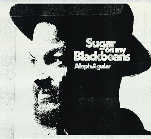 Black and white CD cover featuring a man in a hat and text.