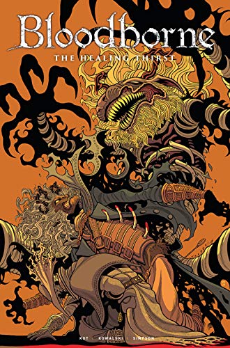 Bloodborne comic cover: hunter fighting a monstrous, clawed beast.
