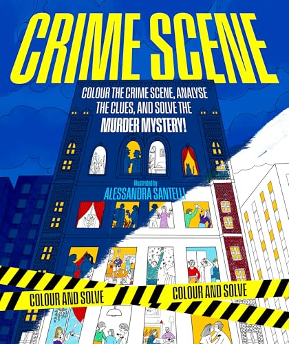 Book cover with illustrated city scene and yellow caution tape.