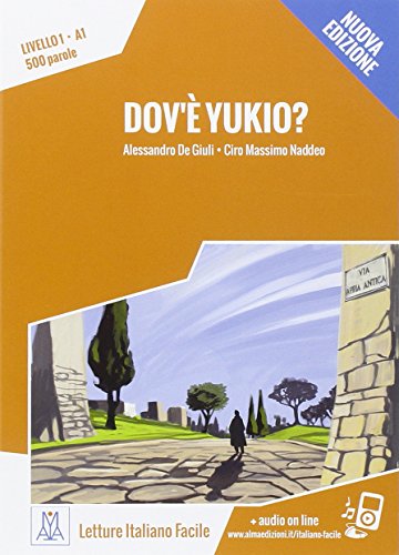 Italian language textbook cover with illustrated scene of a town street.