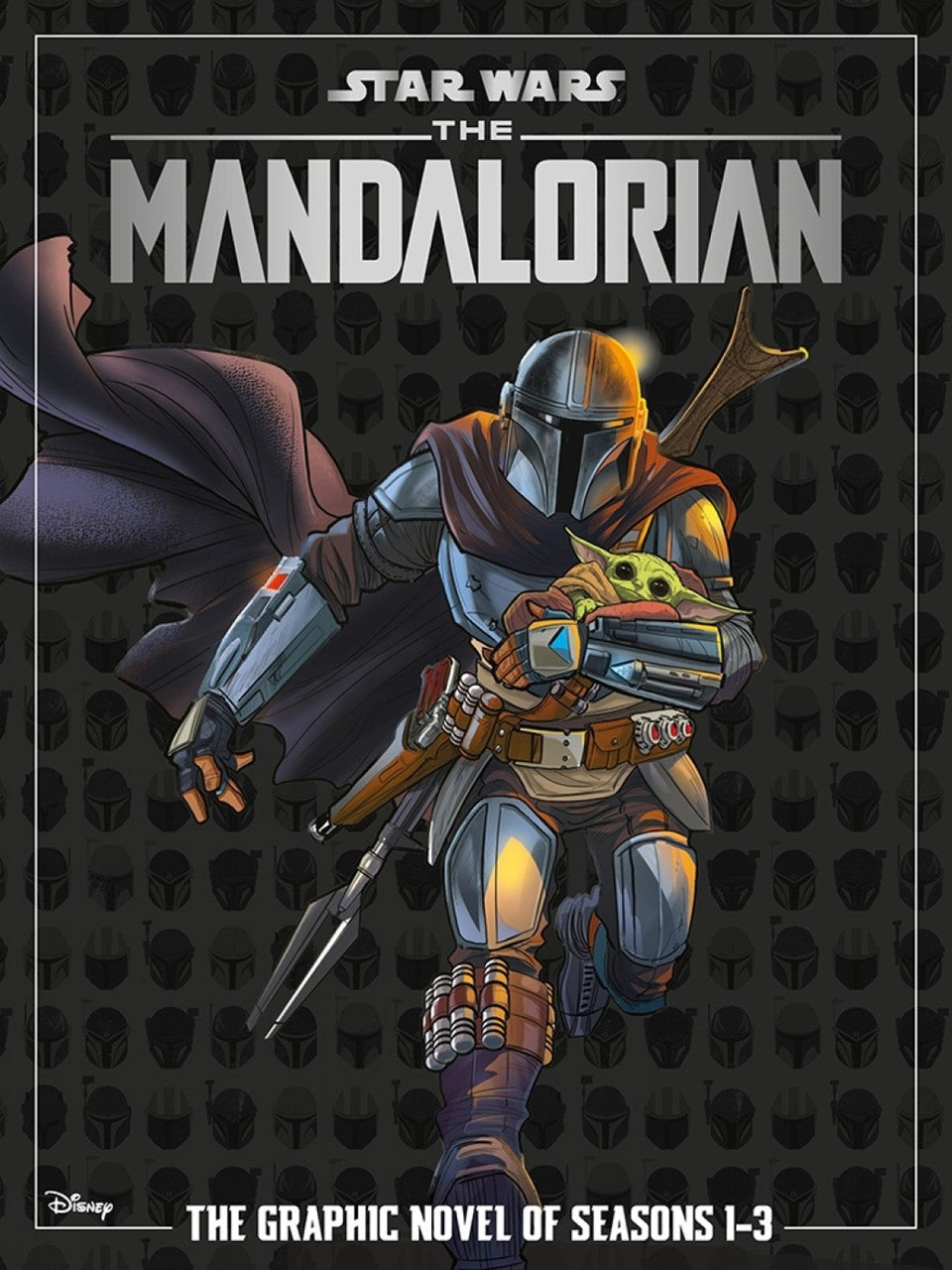 The Mandalorian and Grogu illustrated on the cover of a graphic novel.