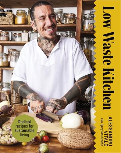 Book cover featuring a chef with tattoos chopping vegetables on a wooden board.