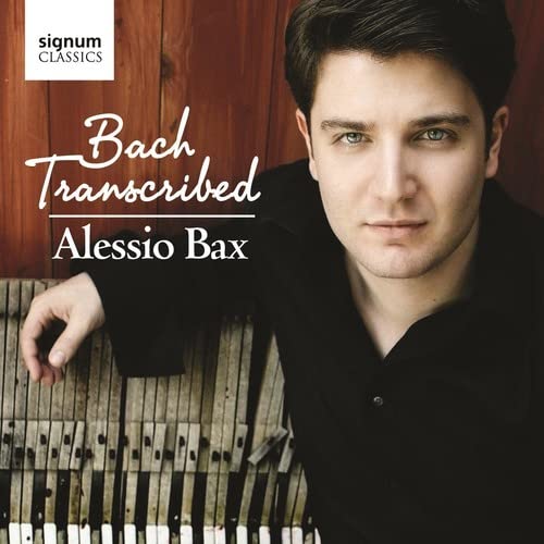 CD cover featuring pianist Alessio Bax with a piano keyboard.