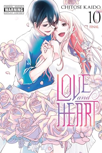 Manga volume 10 cover with a couple embracing amidst roses.