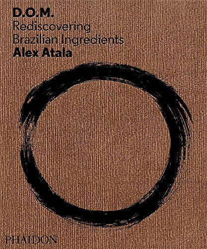 Brown book cover with a black circle and text: "Alex Atala: D.O.M.
