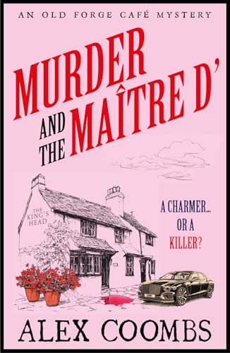 Book cover: “Murder and the Maitre D’”, featuring a building and car.