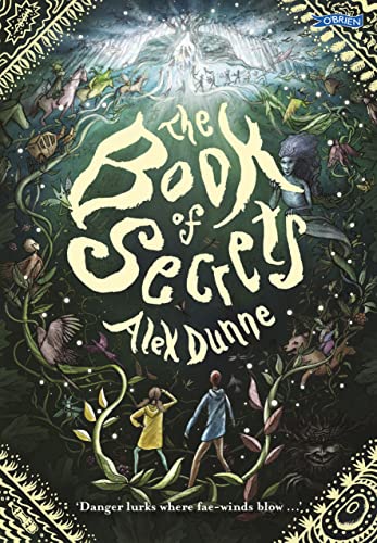 Book cover with illustrated fantasy scene, title “The Book of Secrets.”