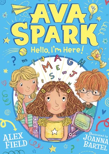Book cover featuring three children surrounded by letters and colorful doodles.