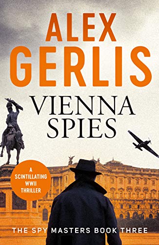 Book cover: "Vienna Spies" featuring a silhouetted man and historical imagery.