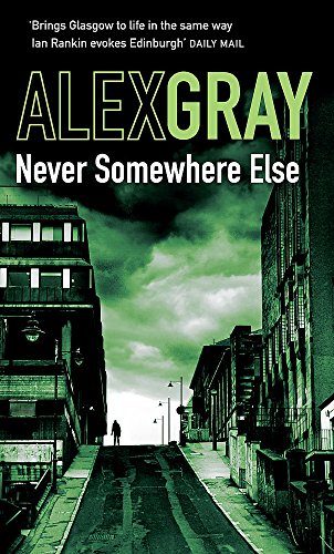 Book cover with a dark, moody street scene and large white text.