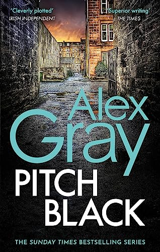 Book cover for “Pitch Black” with a dark alleyway scene.