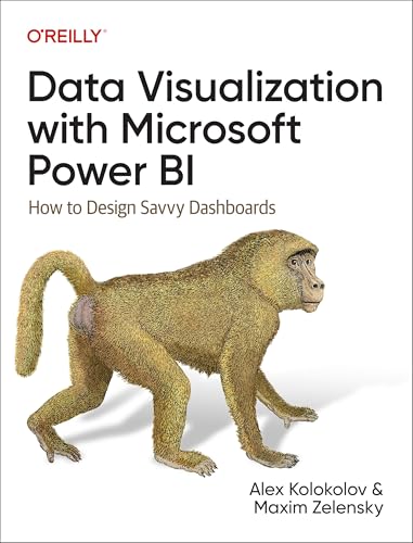 Book cover: “Data Visualization with Microsoft Power BI” featuring a monkey.