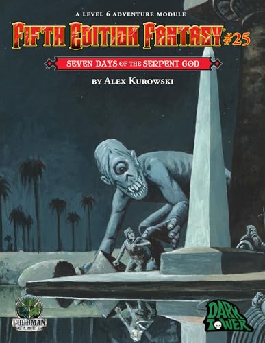 Fantasy adventure module cover depicting a giant and a warrior near an obelisk.