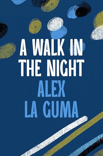 Book cover with blue background, white title text, and abstract colorful textured shapes.