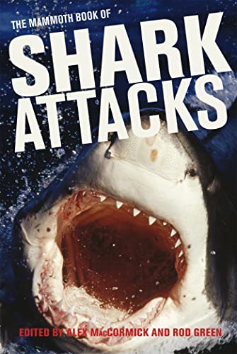 Book cover showing a great white shark with its mouth wide open in water.