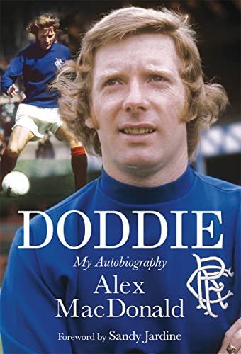 Book cover featuring footballer Doddie MacDonald in a blue jersey.