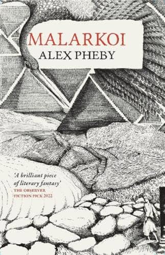 Book cover: “Malarkoi” by Alex Pheby, featuring a detailed, sketched snake.