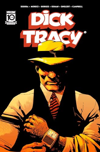 Dick Tracy comic cover: shadowed detective with wristwatch, wearing a fedora.