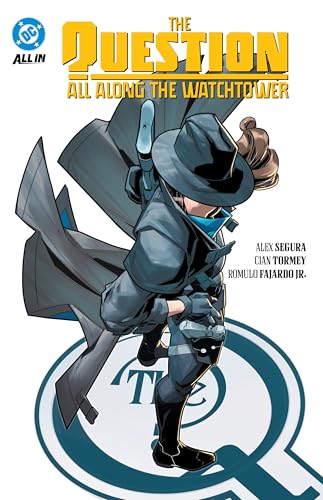 Comic book cover featuring The Question, a detective in a trench coat and hat.
