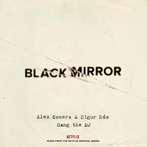 Vinyl cover with Black Mirror title, cracked texture, and artist names on cream background.
