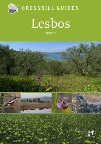 Travel guide cover for Lesbos, Greece, featuring landscape and wildlife photos.