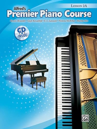 Piano lesson book cover with a grand piano and included CD icon.