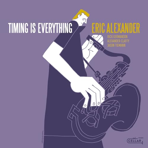 CD cover: illustrated musician with saxophone, purple and white design.