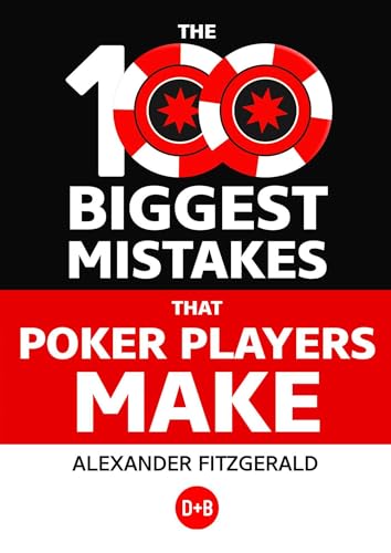 Book cover: "The 100 Biggest Mistakes That Poker Players Make," with poker chips.