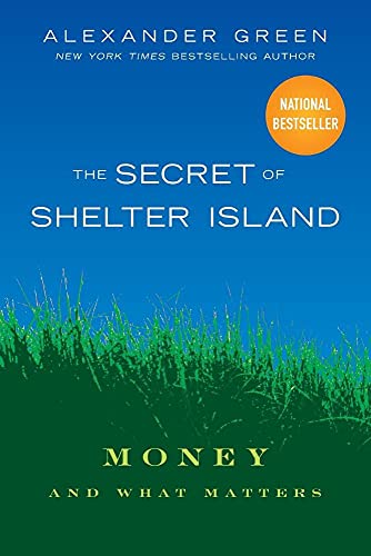 Book cover: "The Secret of Shelter Island" with blue and green imagery.