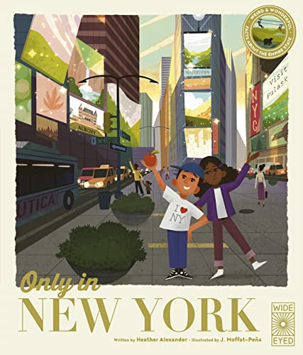 Book cover: illustrated New York City street scene with children.