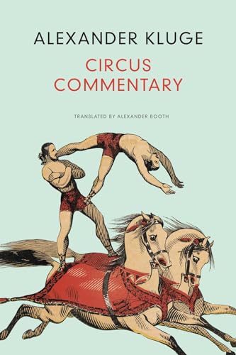 Book cover: circus performers on horses, red and beige illustration.