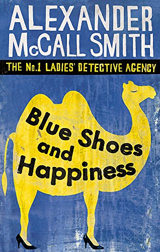 Book cover with a yellow camel wearing high heels on a blue textured background.