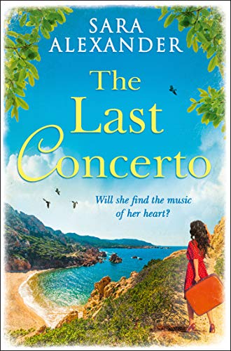 Book cover: woman with suitcase overlooking a coastal landscape.