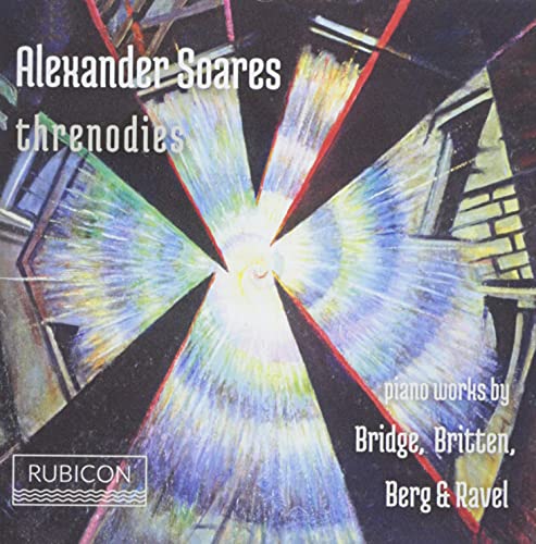 CD cover for Alexander Soares’ “Threnodies” with abstract, colorful artwork.