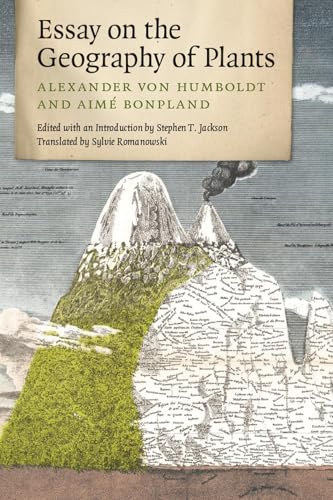 Book cover: "Essay on the Geography of Plants" with illustrated mountains.