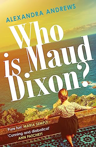Book cover: “Who is Maud Dixon?” with a woman overlooking the sea.