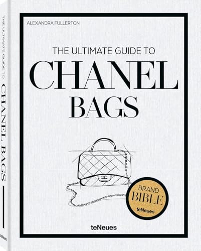 Book cover: "The Ultimate Guide to Chanel Bags" with a sketched handbag.