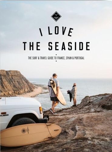 Book cover showing two people with surfboards on a cliff overlooking the ocean.