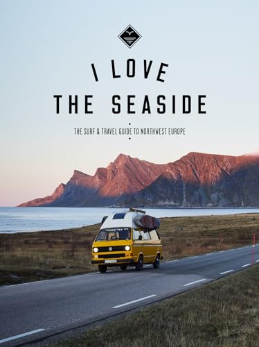 Book cover with a yellow camper van, mountains, and coastal road.