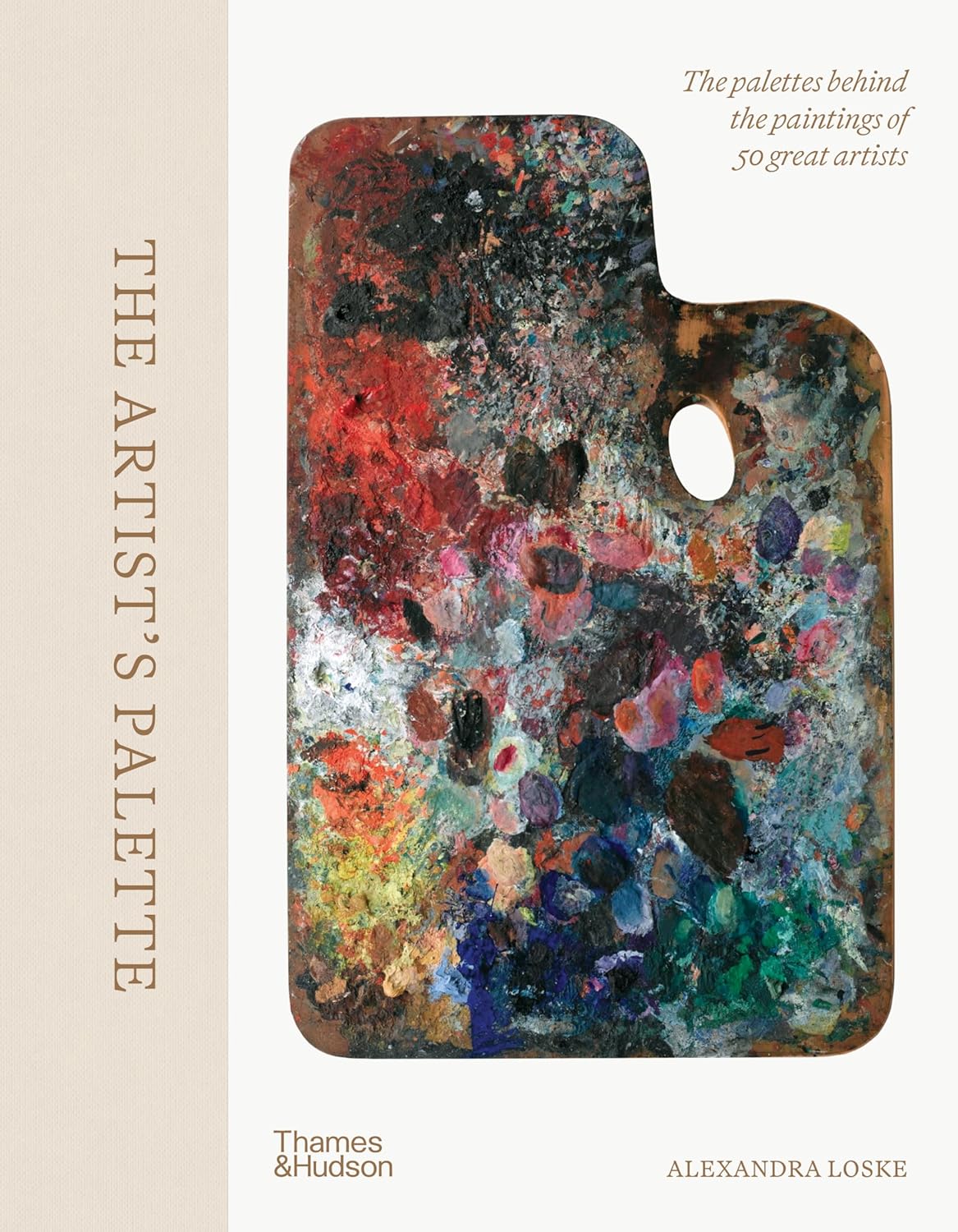 Book cover featuring a heavily paint-stained artist’s palette.