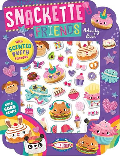 Activity book cover with colorful food-themed characters and puffy stickers.